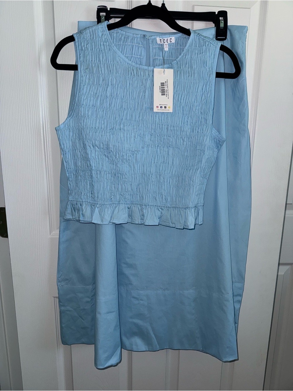 TCEC Light Blue Smocked Tank & Skirt Set